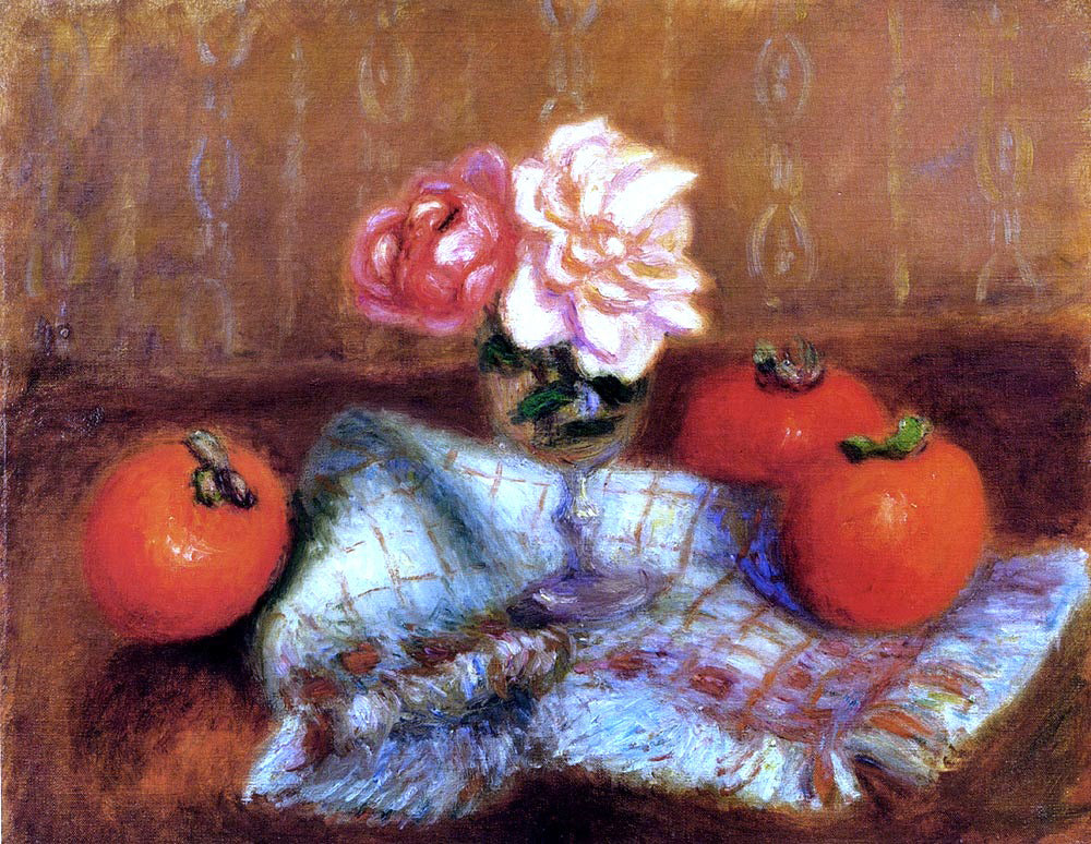 William James Glackens Roses And Persimmons - Canvas Print
