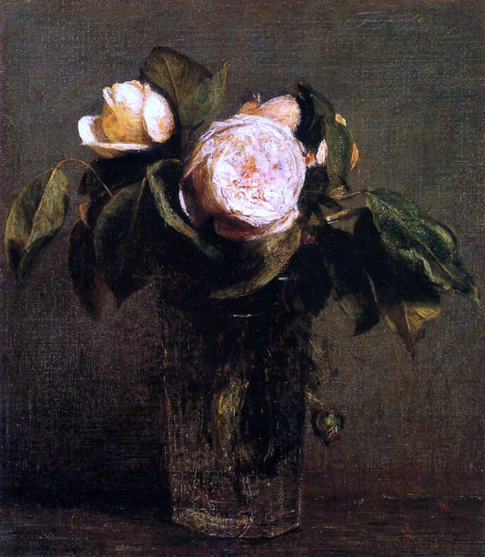 Henri Fantin-Latour Roses in a Tall Glass - Canvas Print