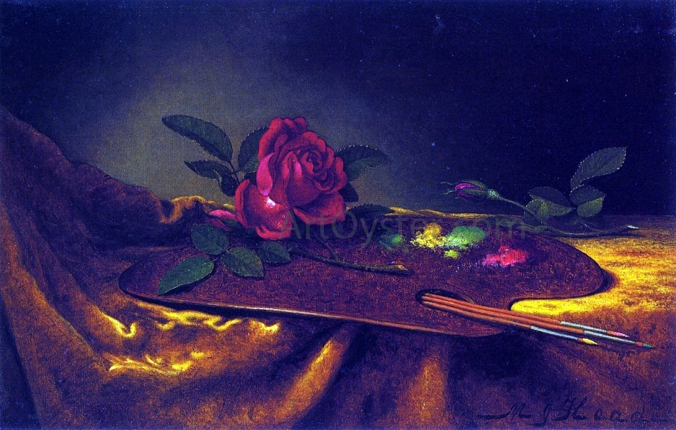 Martin Johnson Heade Roses on a Palette - Canvas Print