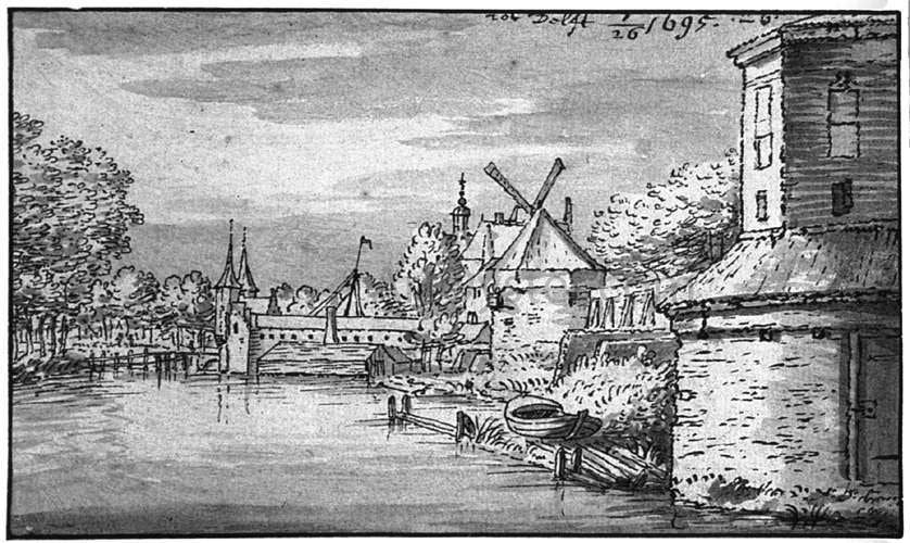 Josua De Grave Rotterdam Gate in Delft from Afar - Canvas Print
