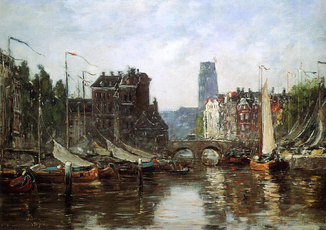 Eugene-Louis Boudin Rotterdam, Le Pont de Bourse - Canvas Print