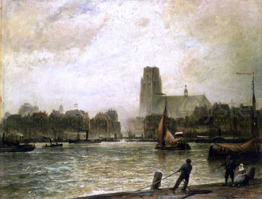 Cornelis Christiaan Dommelshuizen Rotterdam, seen from Fyenoord - Canvas Print