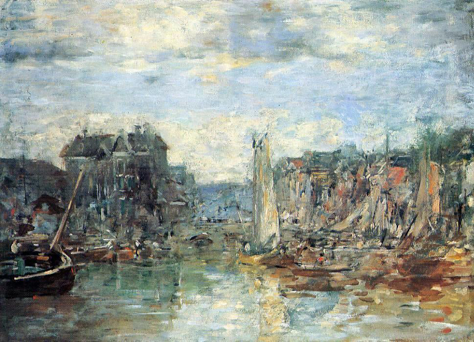 Eugene-Louis Boudin Rotterdam, the Commodities Exchange Port - Canvas Print