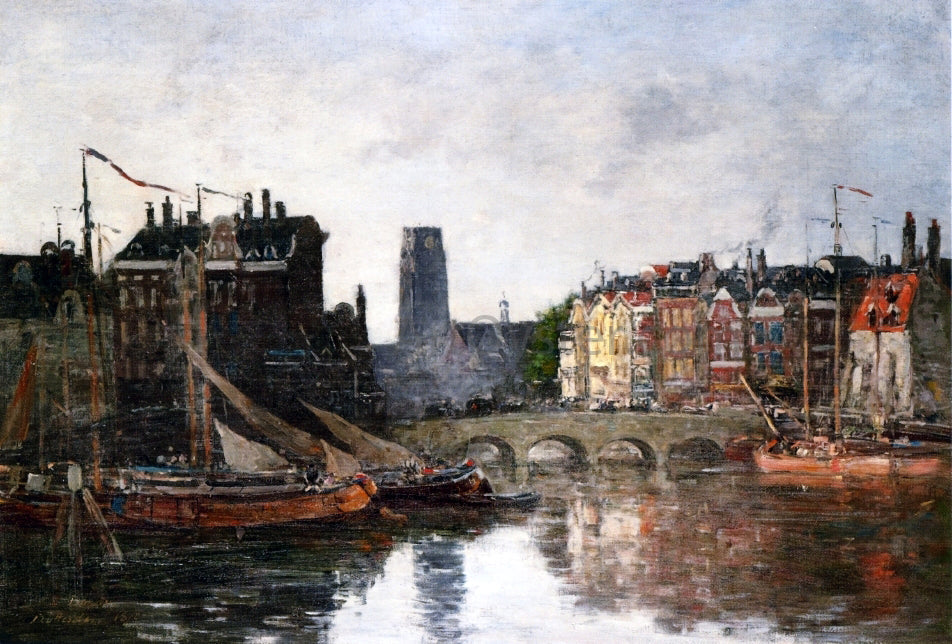 Eugene-Louis Boudin Rotterdam, the Pont de la Bourse - Canvas Print
