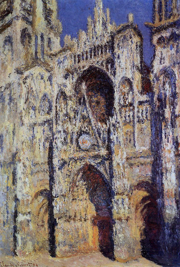 Claude Oscar Monet Rouen Cathedral, the Portal and the Tour d'Albane, Full Sunlight - Canvas Print