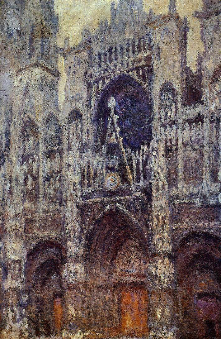 Claude Oscar Monet Rouen Cathedral, the Portal, Grey Weather - Canvas Print