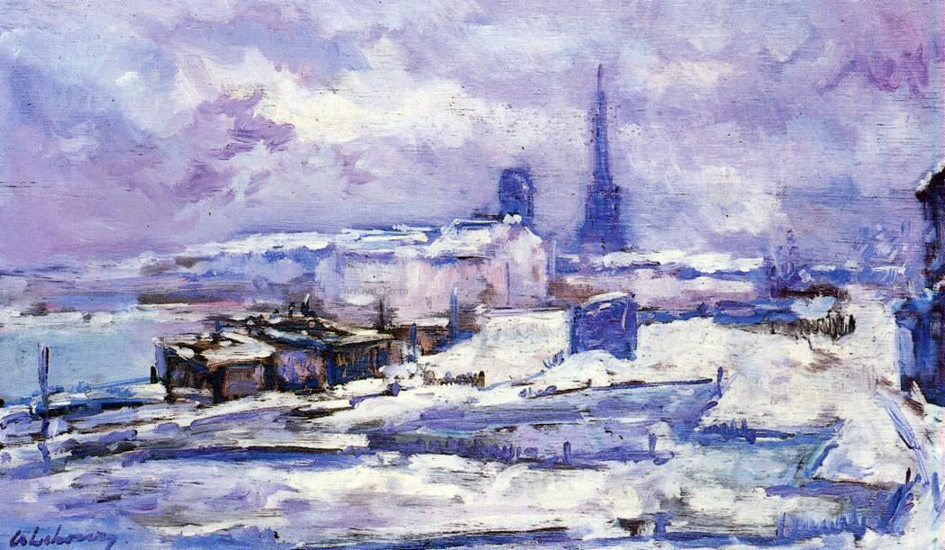 Albert Lebourg Rouen, Snow Effect - Canvas Print