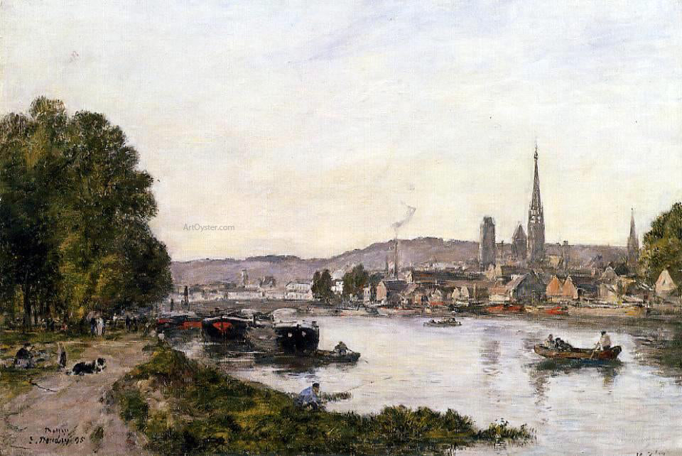 Eugene-Louis Boudin Rouen, View over the River Seine - Canvas Print