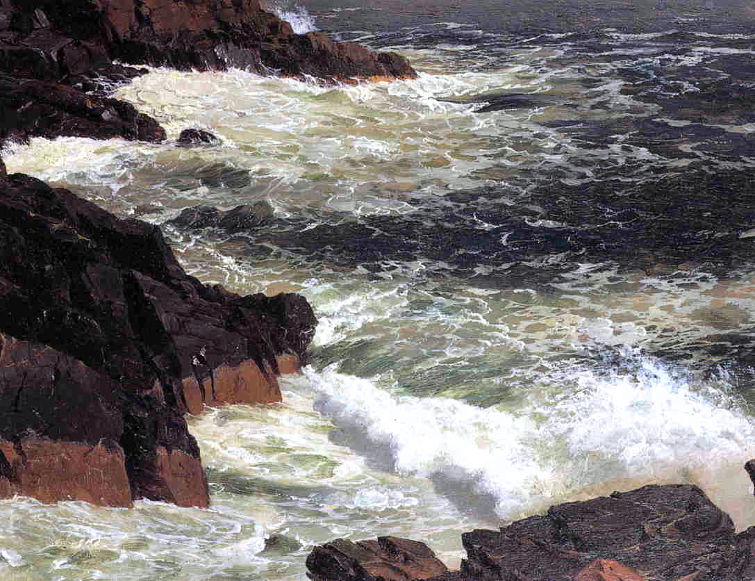 Frederic Edwin Church Rough Surf, Mount Desert Island - Canvas Print