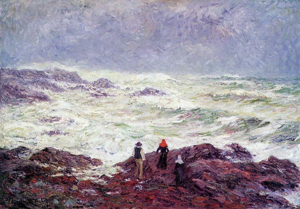 Henri Moret Rough Weather at Raguenez, near Pont Aven - Canvas Print
