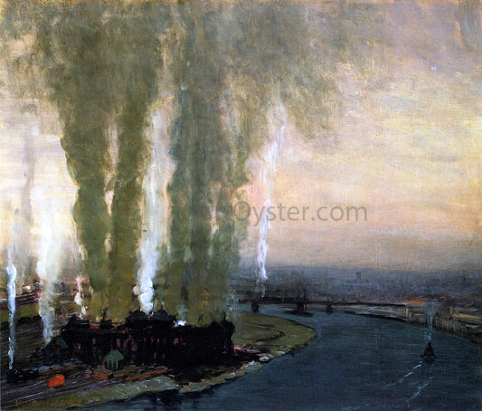 George Luks Roundhouse at High Bridge - Canvas Print