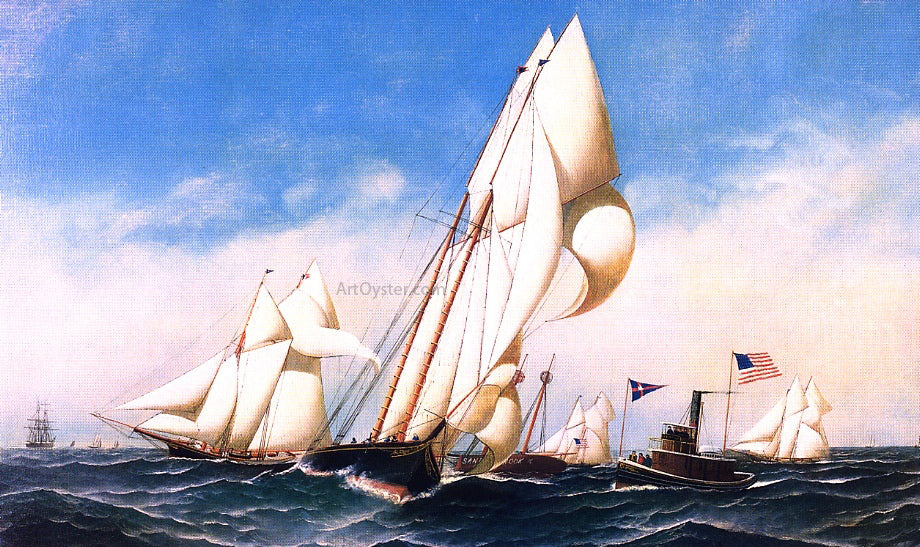 Antonio Jacobsen Rounding the Mark, NYCC Regatta 1886 - Canvas Print