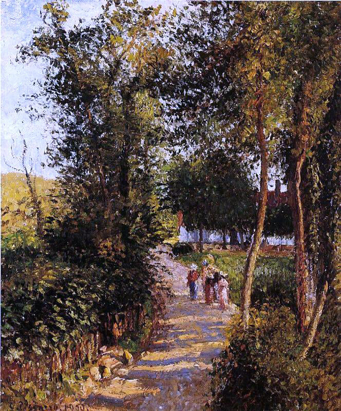 Camille Pissarro Route de Berneval0le-Petit (also known as Maison Thievain) - Canvas Print