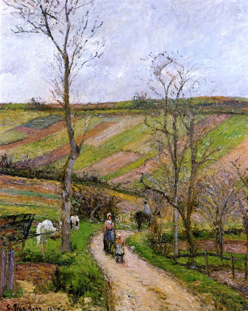 Camille Pissarro Route du Fond de l'Hermitage, Pontoise - Canvas Print