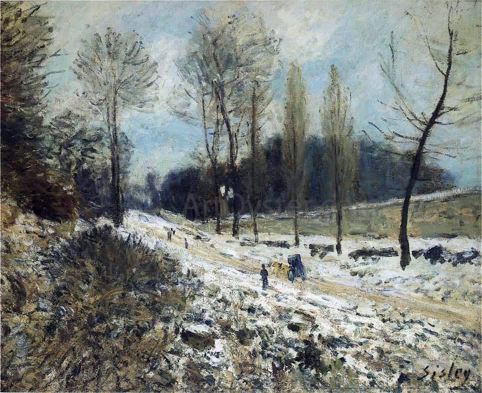 Alfred Sisley Route to Marly Le Roi in Snow - Canvas Print