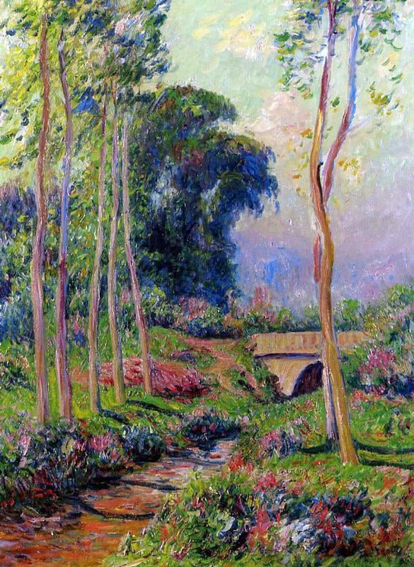 Henri Moret Row of Large Poplars - Canvas Print