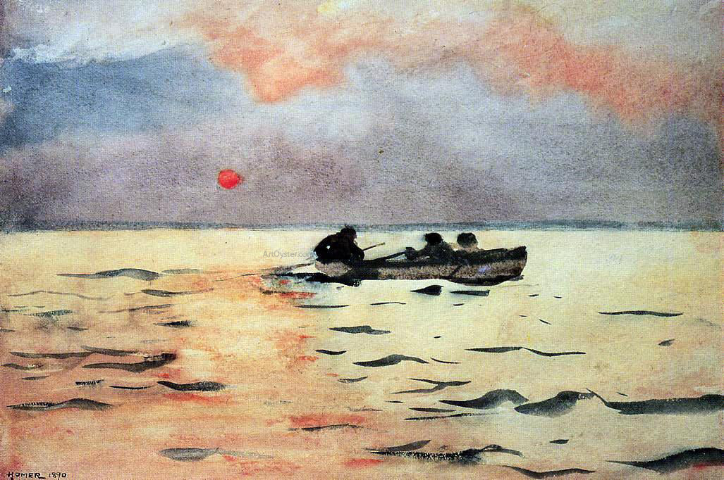 Winslow Homer Rowing Home - Canvas Print