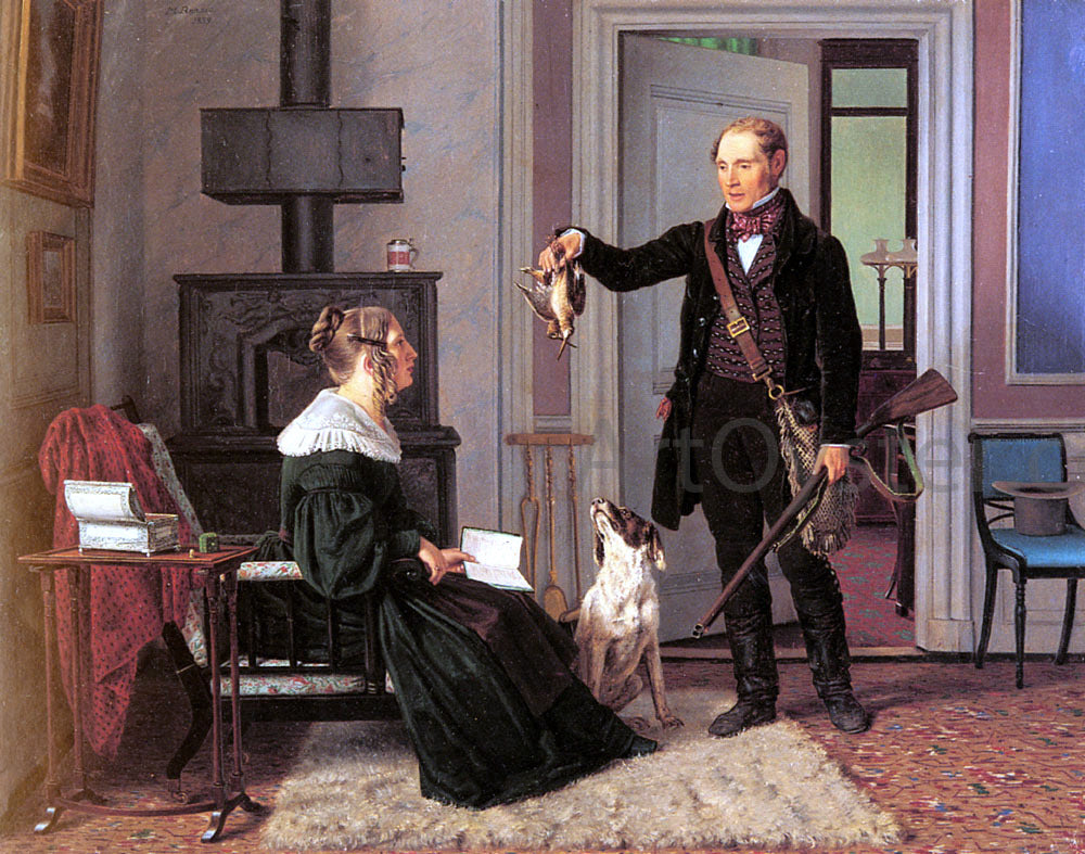 Martinus Rorbye Royal Hunt Master Von Zeuthen And His Wife - Canvas Print