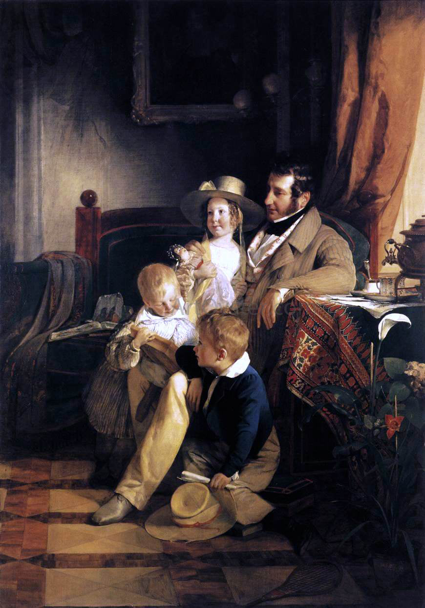 Friedrich Von Amerling Rudolf von Arthaber with his Children - Canvas Print