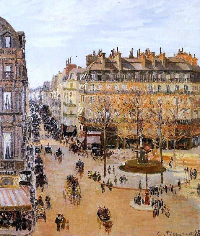 Camille Pissarro Rue Saint Honore: Sun Effect, Afternoon - Canvas Print