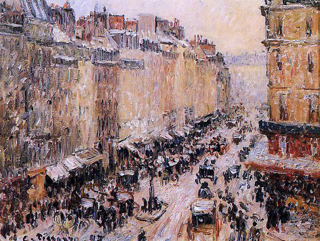 Camille Pissarro Rue Saint-Lazar under Snow - Canvas Print