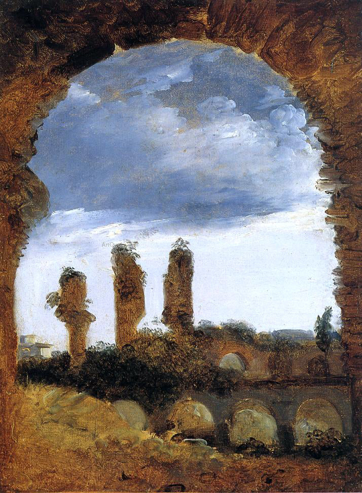 Francois-Marius Granet Ruined Columns in the Colosseum - Canvas Print
