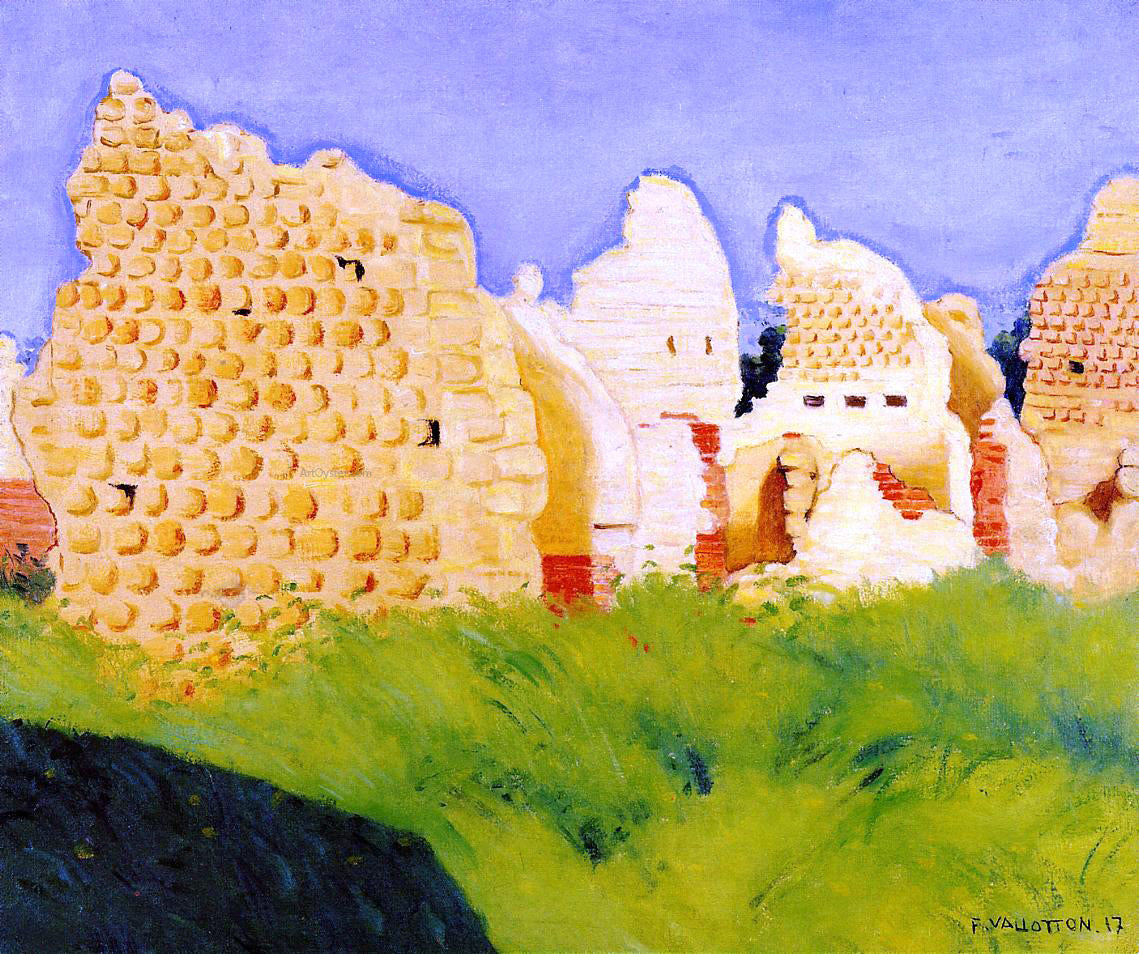 Felix Vallotton Ruins at Souain, Sunset - Canvas Print