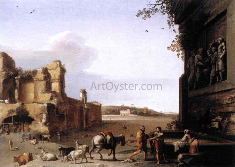 Cornelis Van Poelenburgh Ruins of Ancient Rome - Canvas Print