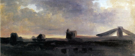 Pierre-Henri De Valenciennes Ruins on a Plain at Twilight - Canvas Print