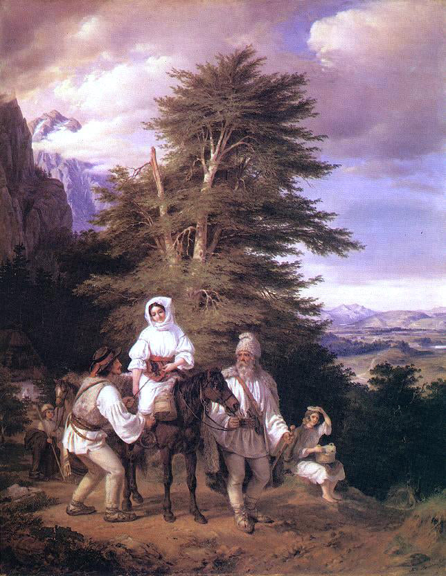 Miklos Barabas Rumanian Family Going to the Fair - Canvas Print