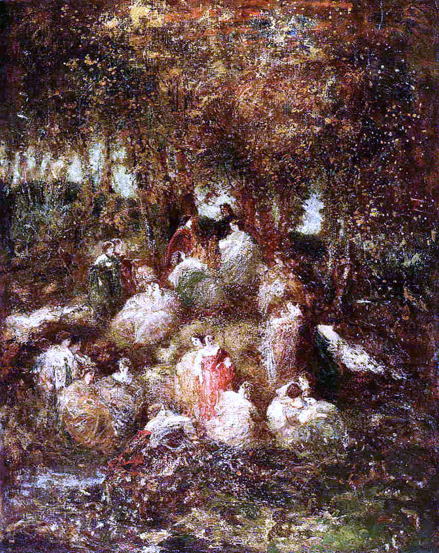 Adolphe-Joseph-Thomas Monticelli Rural Scene - Canvas Print