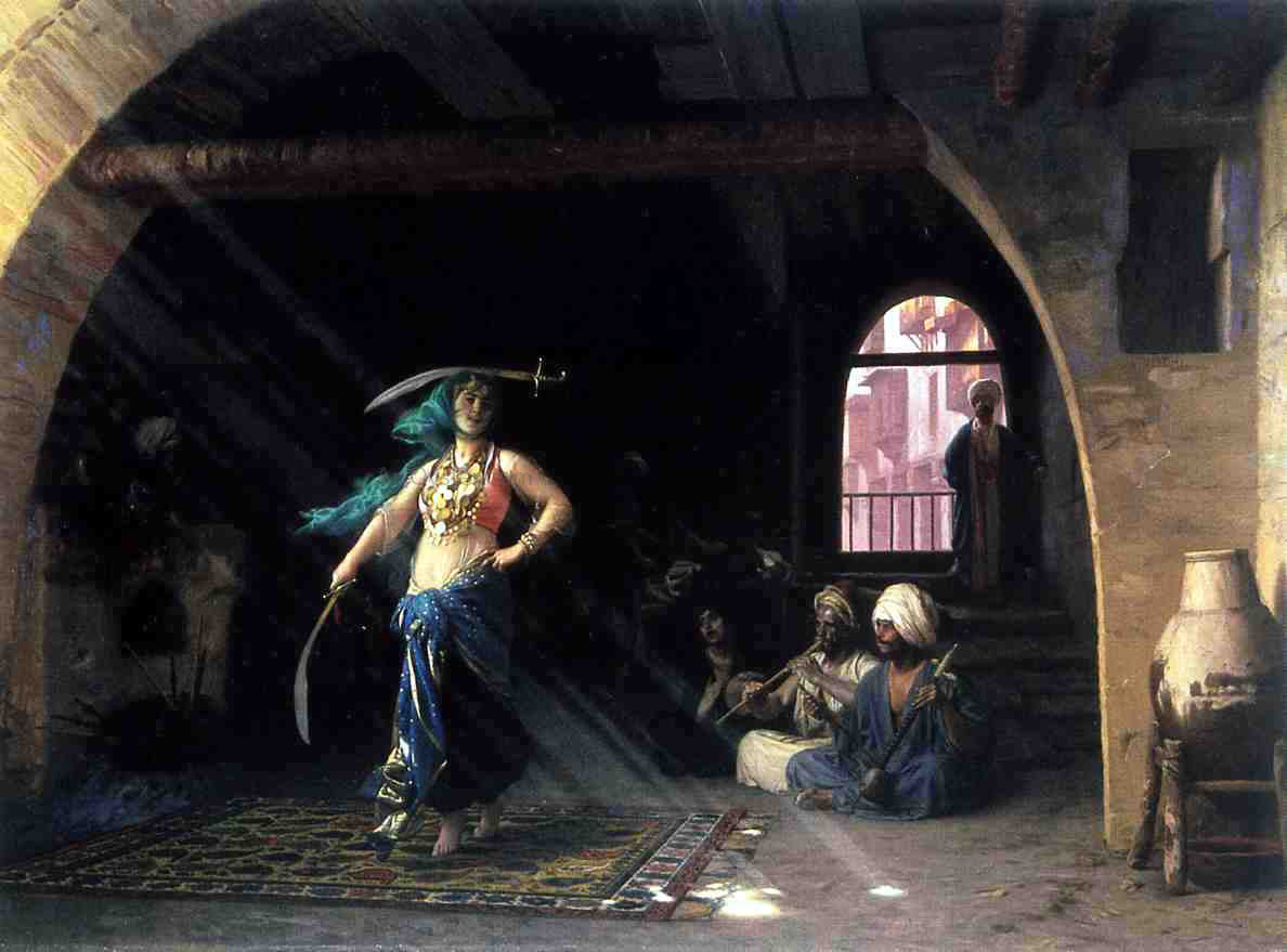 Jean-Leon Gerome Sabre Dance in a Cafe - Canvas Print