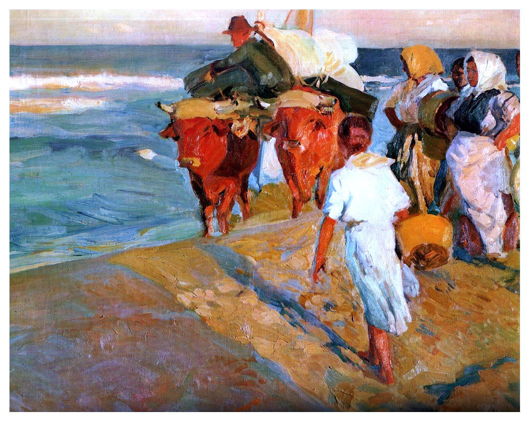 Joaquin Sorolla Y Bastida Sacando la Barca - Canvas Print