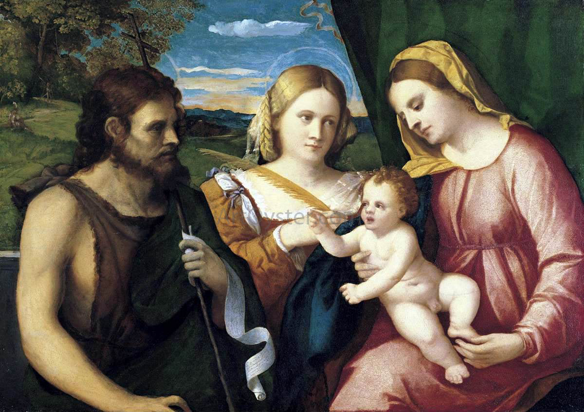 Palma Vecchio Sacra Conversazione - Canvas Print