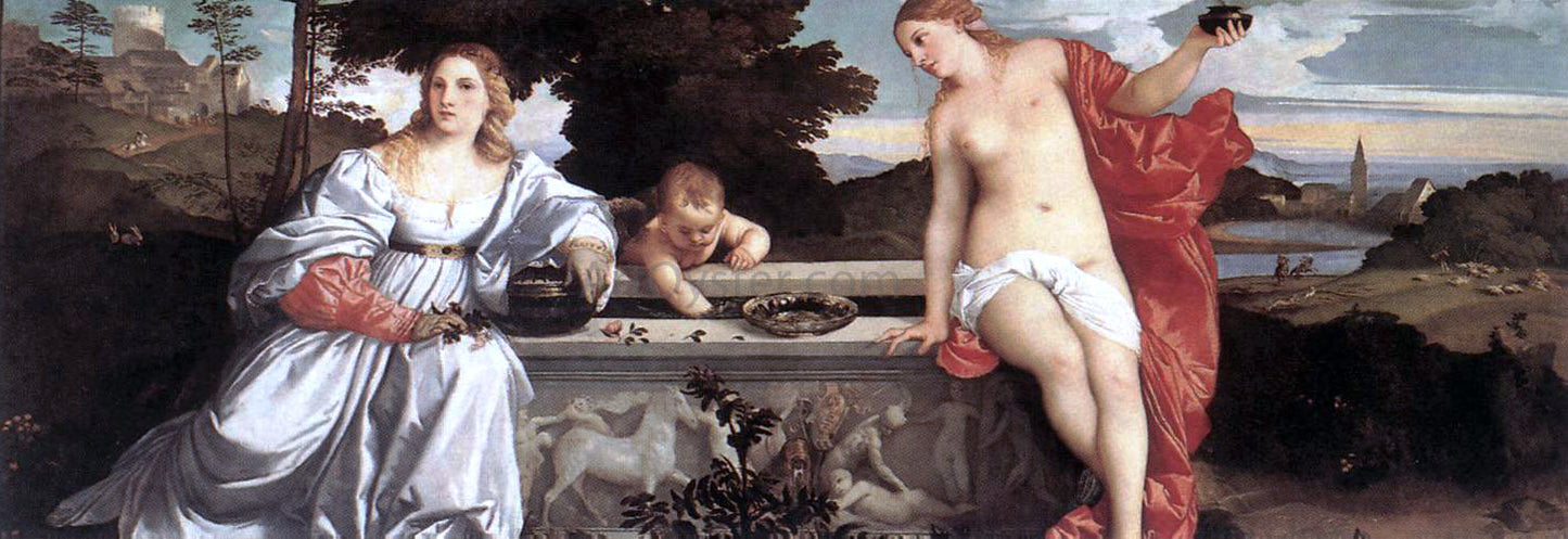 Titian Sacred and Profane Love - Canvas Print
