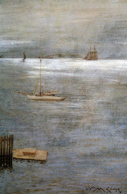 William Merritt Chase Sailboat at Anchor - Canvas Print