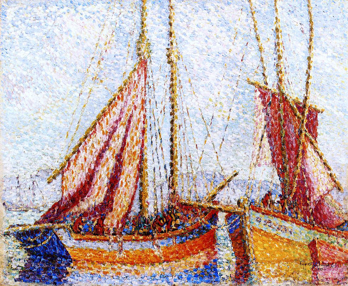 Henri Edmond Cross Sailboats - Canvas Print