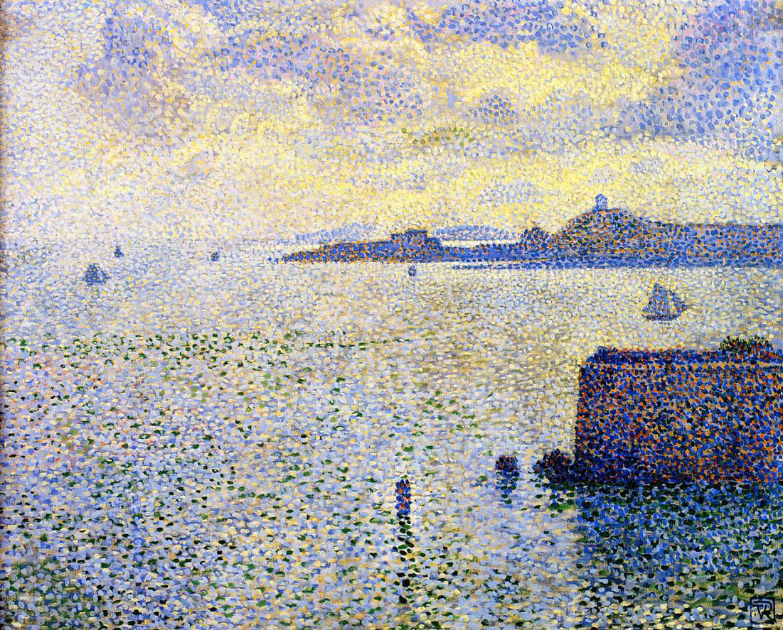 Theo Van Rysselberghe Sailboats and Estuary - Canvas Print