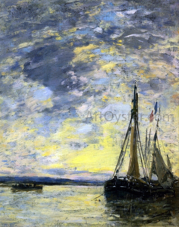 Eugene-Louis Boudin A Sailboats at the Quay - Canvas Print