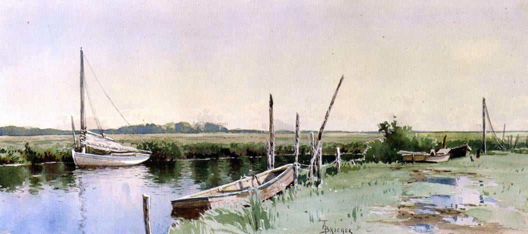Alfred Thompson Bricher Sailboats in an Inlet - Canvas Print