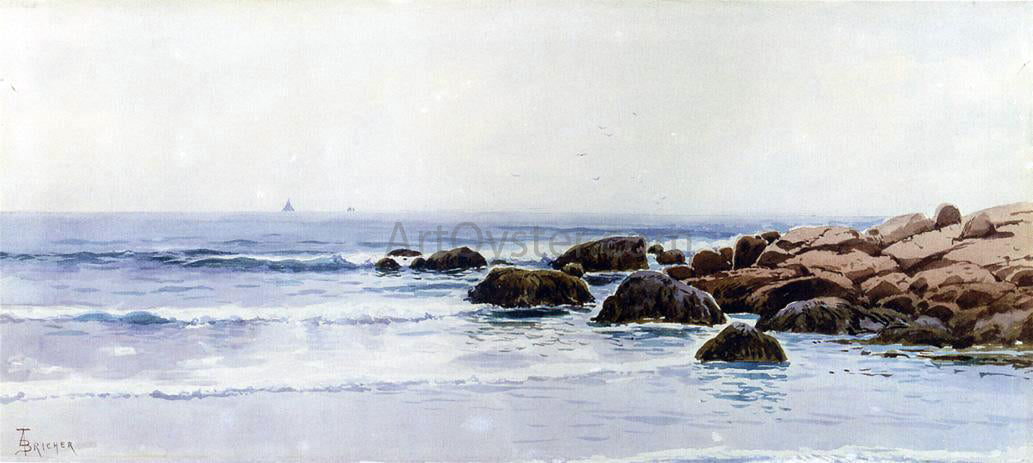 Alfred Thompson Bricher Sailboats off a Rocky Coast - Canvas Print