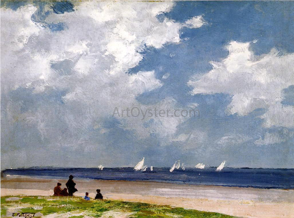 Edward Potthast Sailboats off Far Rockaway - Canvas Print