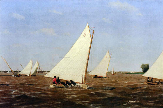 Thomas Eakins Sailboats Racing on the Delaware - Canvas Print