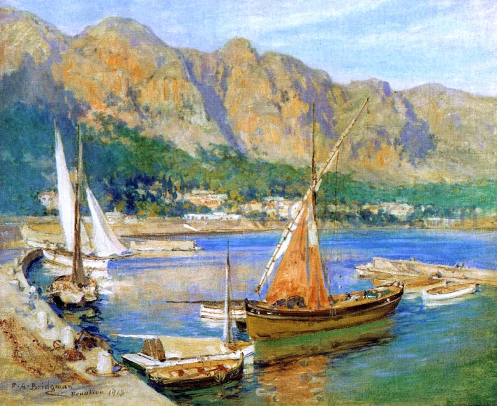Frederick Arthur Bridgeman Sailboats, South of France - Canvas Print