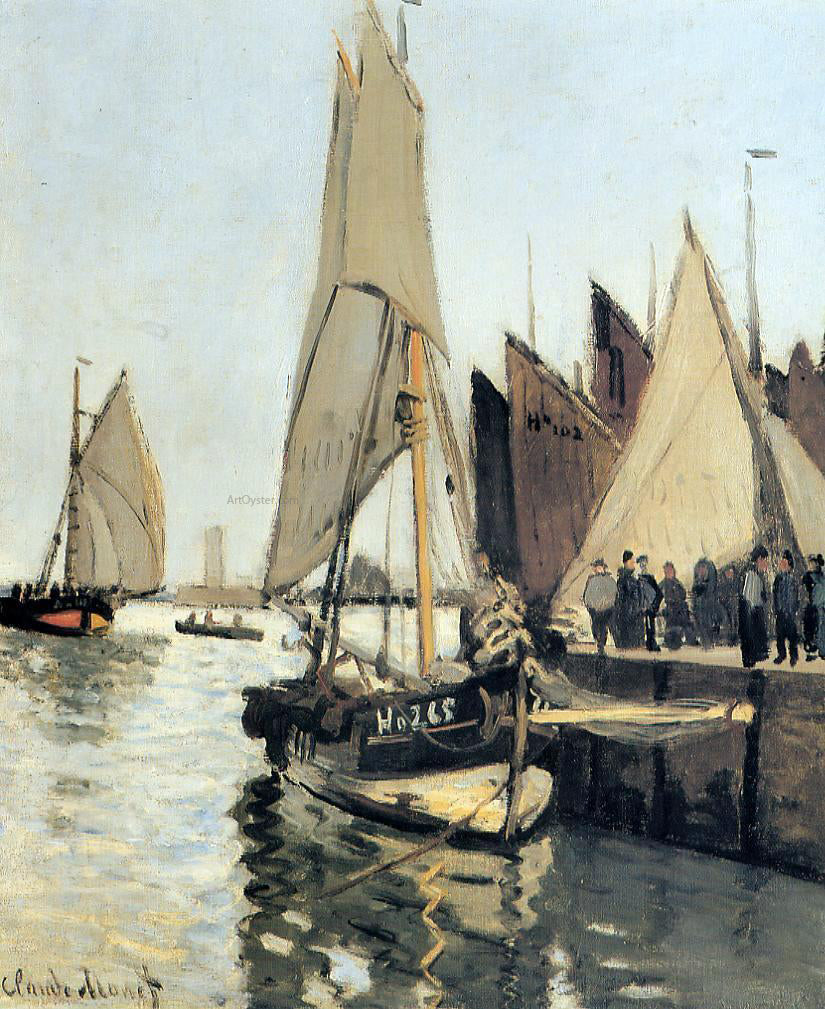 Claude Oscar Monet Sailing Boats at Honfleur - Canvas Print