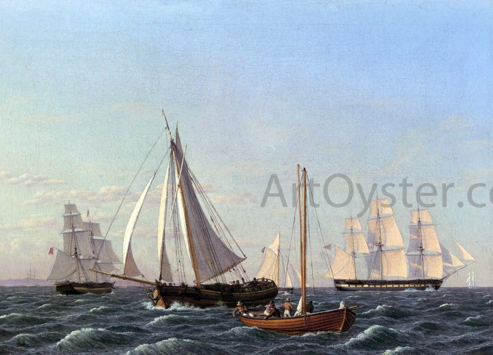 Christoffer Wilhelm Eckersberg Sailing Ships - Canvas Print
