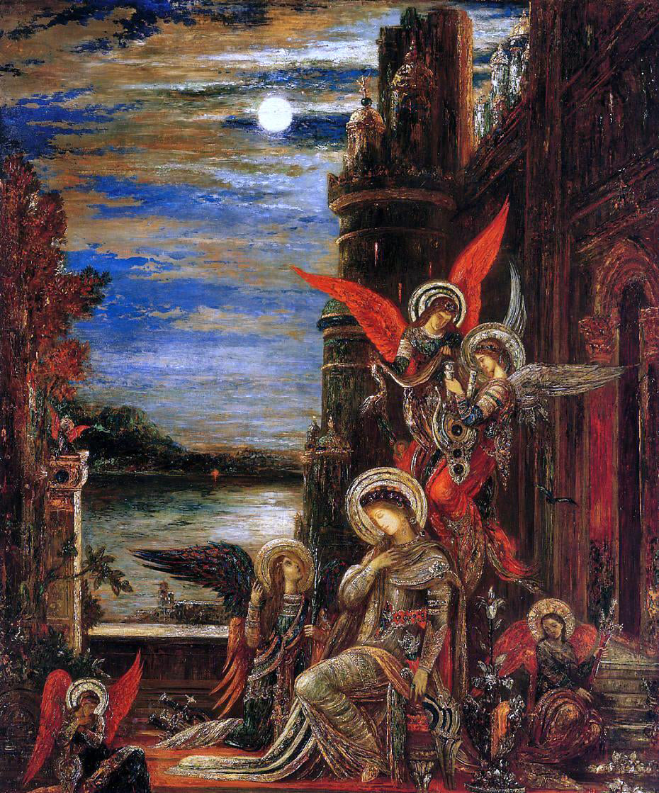 Gustave Moreau Saint Cecilia: Angels Announcing Her Impending Martyrdom - Canvas Print