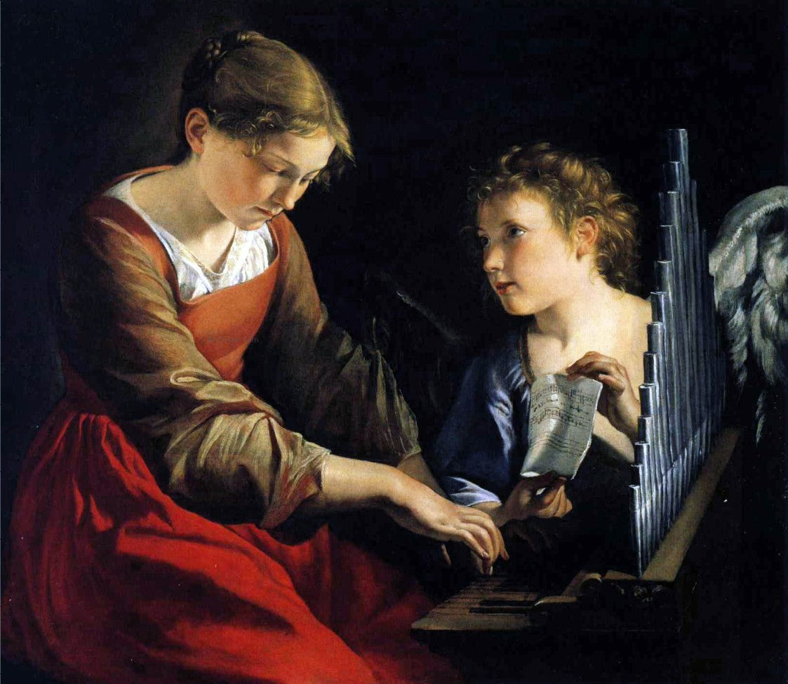 Orazio Gentileschi Saint Cecilia with an Angel - Canvas Print