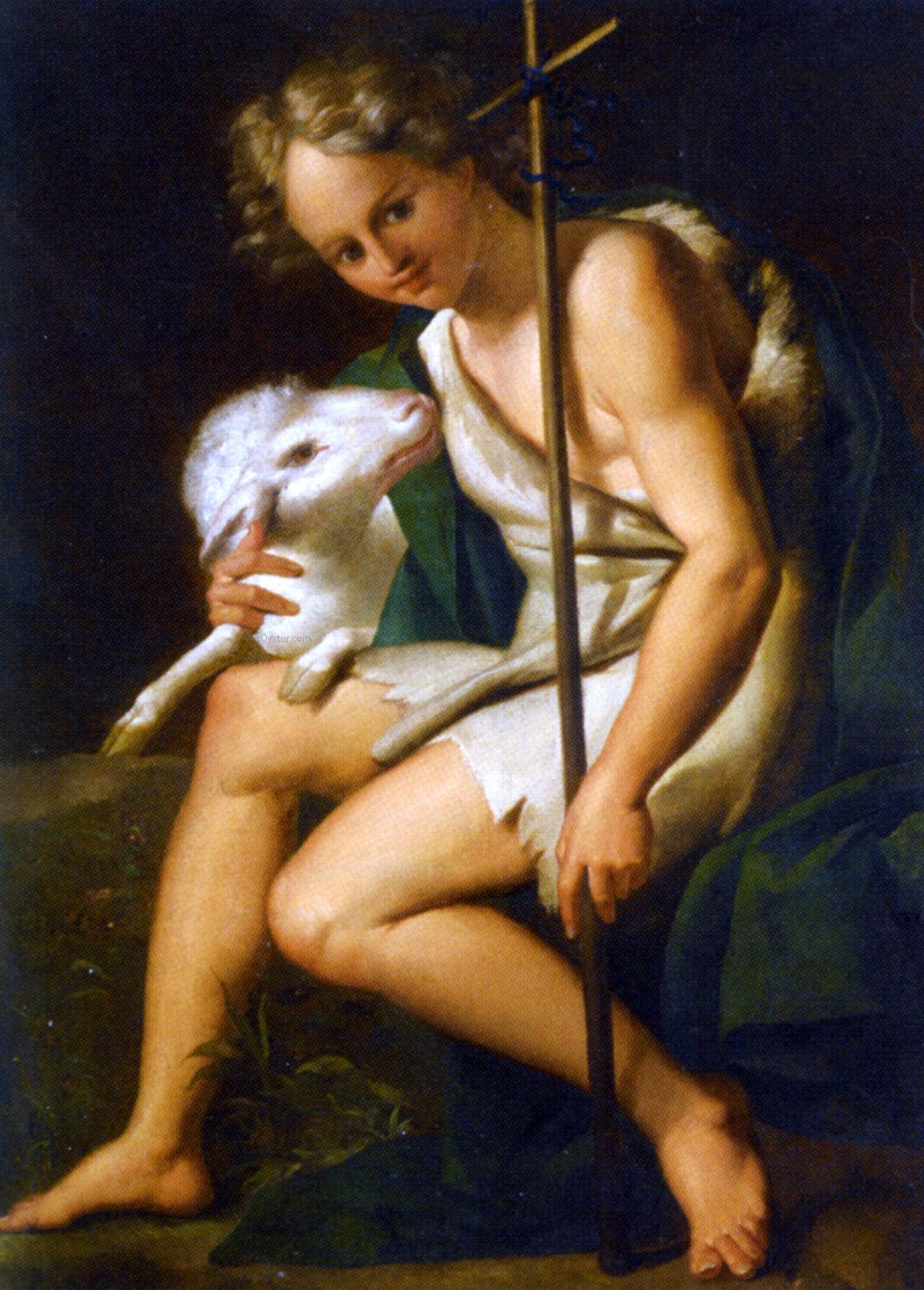 Luigi Amidani Saint John Full Length in a Landscape - Canvas Print