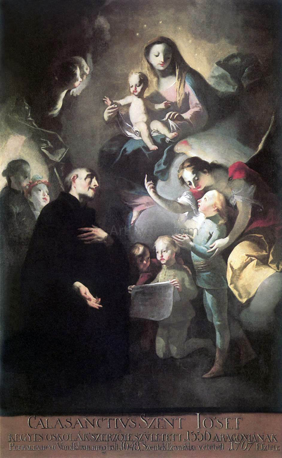 Felix Ivo Leicher Saint Joseph Calasantius before the Virgin - Canvas Print